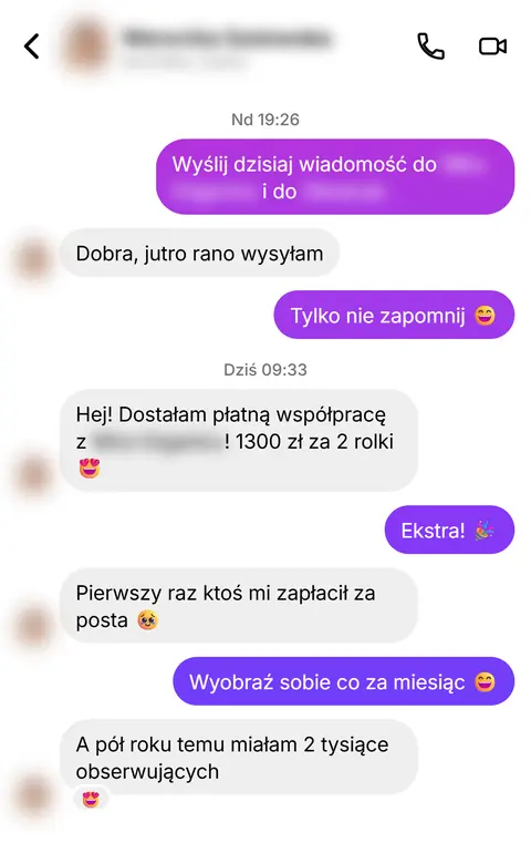 Rozmowa z klientką nr 1