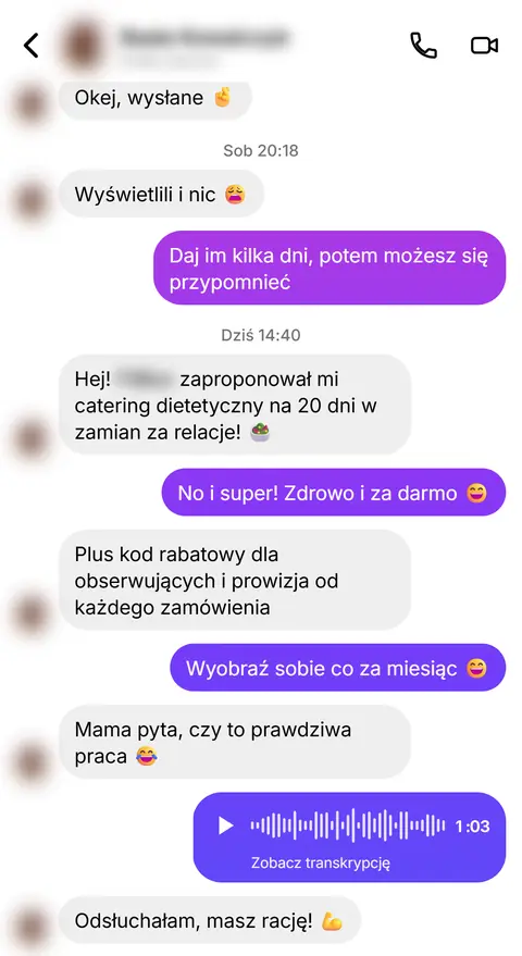 Rozmowa z klientką nr 2