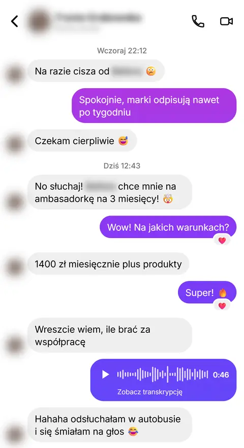 Rozmowa z klientką nr 16