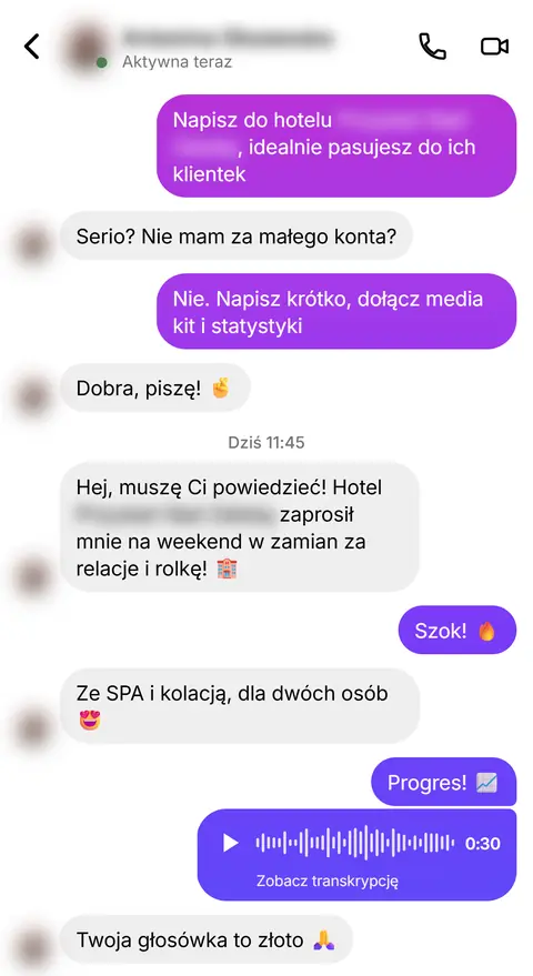 Rozmowa z klientką nr 18