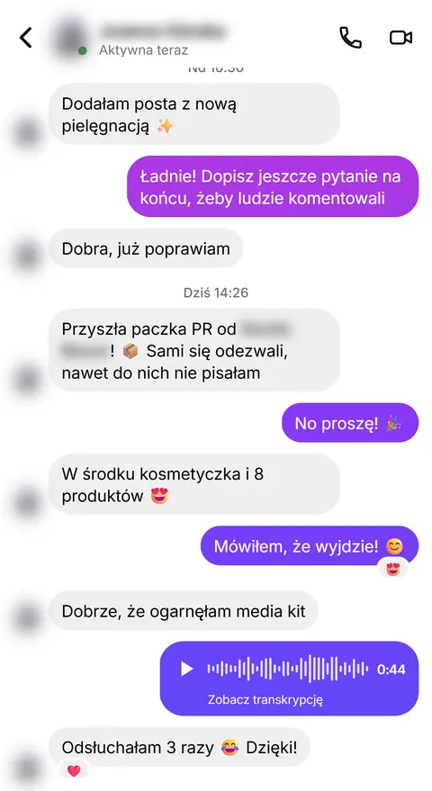 Rozmowa z klientką nr 40