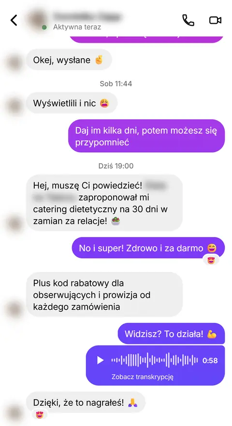 Rozmowa z klientką nr 50