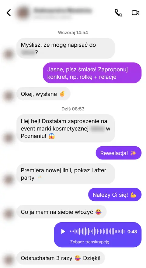 Rozmowa z klientką nr 68