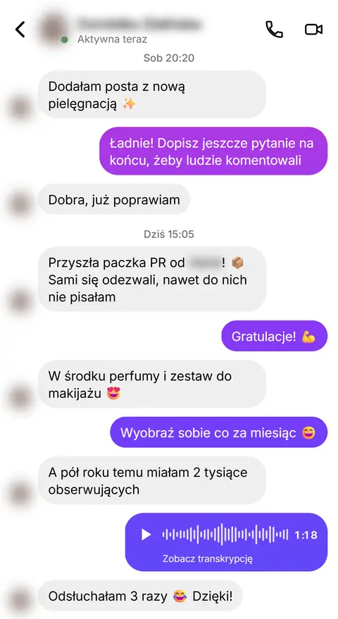 Rozmowa z klientką nr 91
