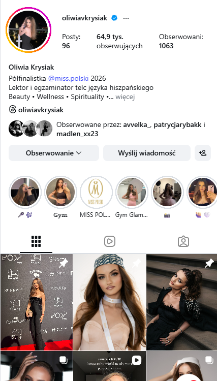 @oliwiavkrysiak - profil Instagram